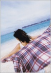 akiyama_nana beach croptop denim flannel_shirt ocean pupil shorts rating:Safe score:0 user:nil!