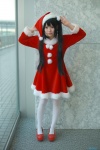cosplay k-on! nakano_azusa nana_(iv) pantyhose santa_costume stocking_cap twintails white_legwear rating:Safe score:2 user:pixymisa