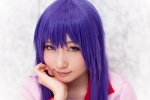 bakemonogatari blouse cosplay hiokichi purple_eyes purple_hair senjougahara_hitagi rating:Safe score:1 user:pixymisa