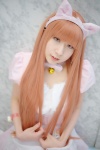 animal_ears apron bell bowtie cat_ears cosplay dress mei original pink_eyes pink_hair rating:Safe score:0 user:pixymisa