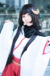 asuna cosplay flower hakama_skirt haori horns inu_boku_secret_service pleated_skirt scarf shirakiin_ririchiyo skirt rating:Safe score:0 user:pixymisa