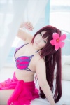 bikini_top cleavage cosplay fate/grand_order purple_hair saku sarong scathach_(fate/grand_order) shadow_queen swimsuit rating:Safe score:0 user:nil!