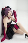 beatmania_iidx choker cosplay dress elbow_gloves garter gloves headdress kishigami_hana mitzuhiro_celica pantyhose purple_hair twintails rating:Safe score:7 user:nil!