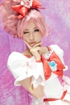bow choker cosplay cuffs cure_blossom dress hairbow hanasaki_tsubomi heartcatch_precure! nameko pink_hair ponytail pretty_cure rating:Safe score:1 user:pixymisa