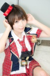 akb48 blouse cosplay hinomura_uta jacket miniskirt shinoda_mariko_(cosplay) skirt tie top_hat vest rating:Safe score:0 user:pixymisa