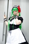 apron cc code_geass cosplay green_hair hairbow maid maid_uniform nagatuki_saki petticoat tie rating:Safe score:0 user:pixymisa