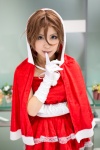 dress elbow_gloves enuko gloves hood santa_costume shawl tiered_skirt rating:Safe score:0 user:pixymisa
