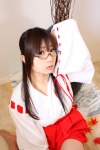 chiyoko_3 chocoball cosplay glasses miko original pantyhose sheer_legwear skirt rating:Safe score:0 user:nil!