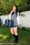 blouse bookbag kneesocks pleated_skirt school_uniform shizuka_(ii) skirt sweater_vest rating:Safe score:1 user:nil!