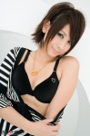 blouse bra cleavage girlz_high mamiya_reina open_clothes striped rating:Safe score:0 user:nil!