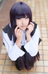 blouse cosplay inu_boku_secret_service jumper purple_hair ririmiru school_uniform shirakiin_ririchiyo thighhighs rating:Safe score:0 user:nil!
