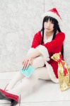 akiyama_mio cosplay k-on! pantyhose santa_costume stocking_cap white_legwear yuushi rating:Safe score:1 user:pixymisa