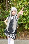 apron cosplay dress haiyore!_nyaruko-san mikoto_(ii) nyaruko silver_hair thighhighs zettai_ryouiki rating:Safe score:0 user:pixymisa