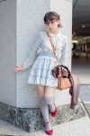 blouse glasses koyomi necklace shoulder_bag skirt thighhighs zettai_ryouiki rating:Safe score:1 user:pixymisa