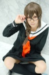 braid cosplay durarara!! glasses kanna_(ii) kneesocks orihara_kururi pantyhose pleated_skirt sailor_uniform school_uniform skirt rating:Safe score:1 user:nil!