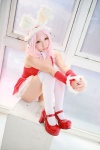 animal_ears bunny_ears cosplay dress headphones nitro_super_sonic panties pink_hair saku super_soniko thighhighs white_legwear rating:Safe score:3 user:nil!