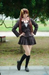 blazer blouse cosplay hairband hair_ribbons kneesocks pleated_skirt school_uniform shima skirt suzumiya_haruhi suzumiya_haruhi_no_yuuutsu rating:Safe score:5 user:nil!