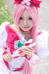 asami_(ii) choker cosplay cure_blossom detached_sleeves dress hairbow hanasaki_tsubomi heartcatch_precure! pink_hair ponytail pretty_cure wand rating:Safe score:0 user:nil!