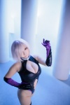 bodysuit castle_of_glass cleavage cosplay elbow_gloves fate/grand_order fate/series gloves mash_kyrielight pink_hair saku thigh_band rating:Safe score:0 user:nil!