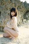 beach bikini kaikawa_hitomi open_clothes raburi_summer side-tie_bikini sweater swimsuit rating:Safe score:0 user:nil!