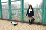 blouse bookbag coat dgc_0081 dog gloves kneesocks konno_narumi pleated_skirt scarf school_uniform skirt rating:Safe score:0 user:nil!