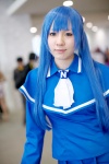 blouse blue_hair cosplay imaichi_moe_nai_musume kobe_shinbun pleated_skirt scarf_tie school_uniform skirt yomogi_yue rating:Safe score:0 user:pixymisa