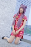 cosplay double_bun kyouka pantyhose purple_hair qipao ranma_1/2 shampoo sheer_legwear rating:Safe score:1 user:nil!
