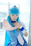 aoki_reika blue_eyes blue_hair bow choker cosplay cure_beauty dress fingerless_gloves gloves headdress kishigami_hana pretty_cure smile_precure! rating:Safe score:0 user:pixymisa