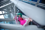 boots cosplay dress green_hair macross macross_frontier miki necklace petticoat ranka_lee red_eyes ribbons twintails vest rating:Safe score:0 user:pixymisa
