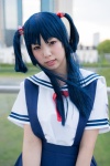 blouse blue_hair clannad cosplay hair_ties hiiragi_haruka ichinose_kotomi jumper ribbon_tie twintails rating:Safe score:0 user:pixymisa