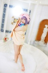 amatsuka_miyu barefoot bathroom bathtub cosplay hairbow patchouli_knowledge purple_hair touhou towel wet rating:Safe score:2 user:nil!