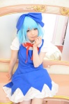 blouse blue_hair cirno cosplay hairbow jumper shizuku touhou rating:Safe score:1 user:nil!