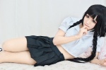blouse cosplay maika miniskirt okino_mayoko pleated_skirt skirt twin_braids zone-00 rating:Safe score:1 user:pixymisa