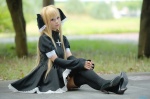 black_cat blonde_hair cosplay detached_sleeves dress eve ryuga thighhighs twintails zettai_ryouiki rating:Safe score:1 user:nil!