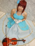 cosplay gloves gown hair_flower hino_kahoko instrument kiniro_no_corda moeka red_hair violin rating:Safe score:0 user:nil!