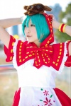 apron aqua_hair bows chii clover_club_(vocaloid) cosplay hatsune_miku hoodie_dress plushie project_diva ribbons vocaloid rating:Safe score:0 user:nil!