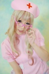 cosplay dress glasses macross macross_frontier multi-colored_hair nurse nurse_cap nurse_uniform sheryl_nome wakame rating:Safe score:0 user:nil!