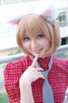 animal_ears blonde_hair blouse candyfruit cat_ears cosplay tie tometo_kamu rating:Safe score:2 user:nil!
