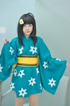 ahoge araragi_tsukihi bakemonogatari cosplay kanipan pantyhose sheer_legwear yukata rating:Safe score:1 user:nil!