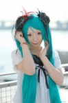 aka aqua_hair blouse cosplay hatsune_miku twintails vocaloid world_is_mine_(vocaloid) rating:Safe score:0 user:nil!