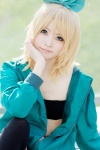 blonde_hair cosplay hairbow jacket kagamine_rin nepachi thighhighs tubetop vocaloid rating:Safe score:0 user:pixymisa