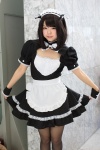 apron black_legwear bowtie collar cosplay hairband ichinomiya_kanna maid maid_uniform original pantyhose skirt skirt_lift wristband rating:Safe score:2 user:pixymisa