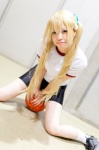 basketball bike_shorts blonde_hair cosplay hair_ribbons mashiba misawa_maho ro-kyu-bu! shorts socks tshirt twintails rating:Safe score:1 user:pixymisa