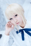 blonde_hair blouse blue_eyes bowtie cosplay fate/series fate/stay_night saber seri rating:Safe score:1 user:pixymisa