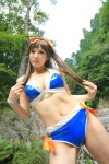 bikini cleavage cosplay dead_or_alive hairbow igarashi_nao kasumi_(doa) kunoichi swimsuit white_peach rating:Safe score:1 user:nil!