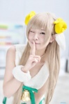 blonde_hair cosplay croptop horns love_live!_school_idol_project minami_kotori rui_(ii) shorts rating:Safe score:0 user:nil!