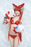 animal_ears bikini cerberus cosplay dog_ears gauntlets nakko red_hair shingeki_no_bahamut side-tie_bikini stuffed_animals swimsuit twintails rating:Safe score:1 user:nil!