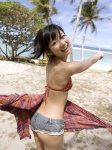 ass beach bikini_top denim flannel_shirt ocean open_clothes ponytail shorts suzuka_morita sweet_breeze swimsuit rating:Safe score:0 user:nil!
