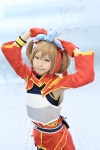blonde_hair chest_armor cosplay fingerless_gloves gloves hair_ribbons military_uniform plushie silica_(sao) sword_art_online twintails usako_(ii) rating:Safe score:0 user:pixymisa