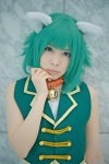 animal_ears bell cat_ears collar cosplay dress green_eyes green_hair gumi mashiro_ayaki vest vocaloid rating:Safe score:0 user:pixymisa